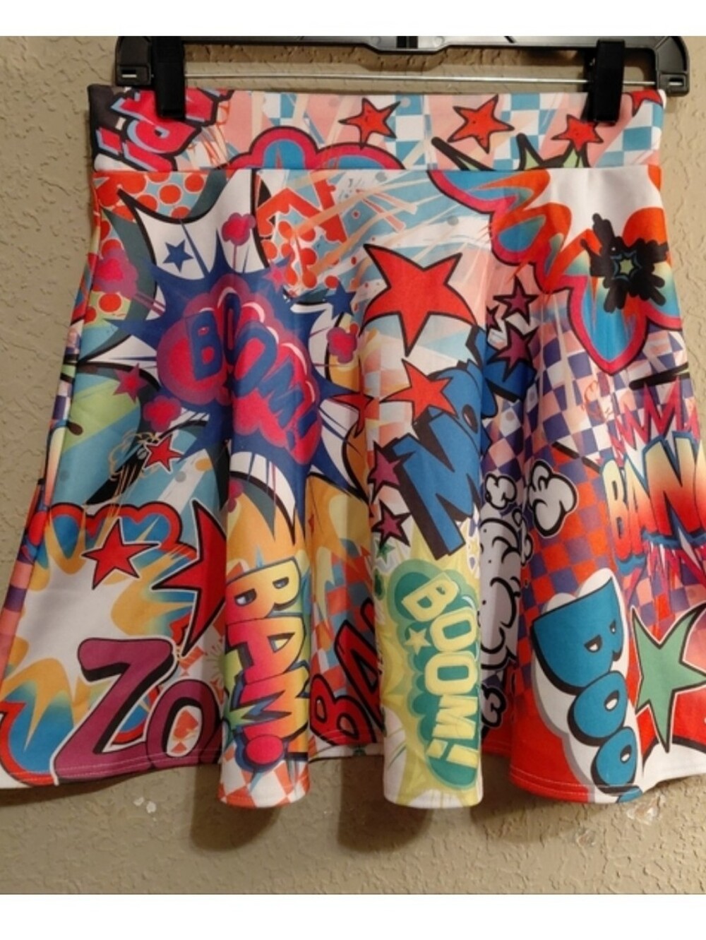Rue21 Multicolor Comic-Print Circle Skirt - Red, Blue, Yellow, Orange